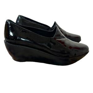 Robert Clergerie Patent Leather Platform Shoes in Black Size 5.5